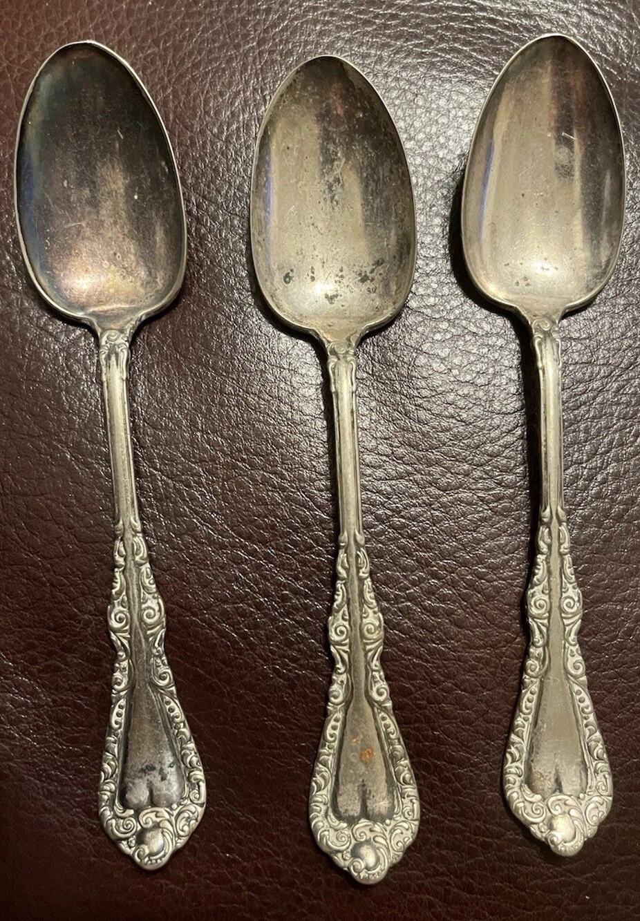 Plymouth Rogers Anchor ⚓️ AA Silver Spoons Lot Set Of 3 VTG Antique 1900s